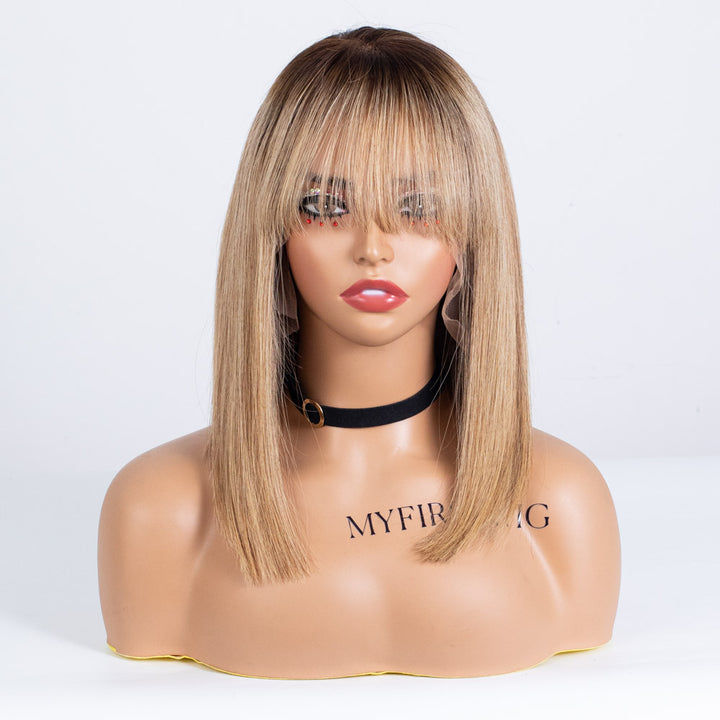 Clearance - 13x4'' Lace Front Wig  Indian Hair - 12" Silky Size 2- MT-3855