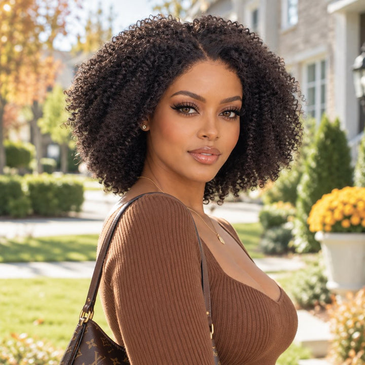 12 Inch 13x6 Lace Front Kinky Curly Human Hair Wig 180% Density CPK008