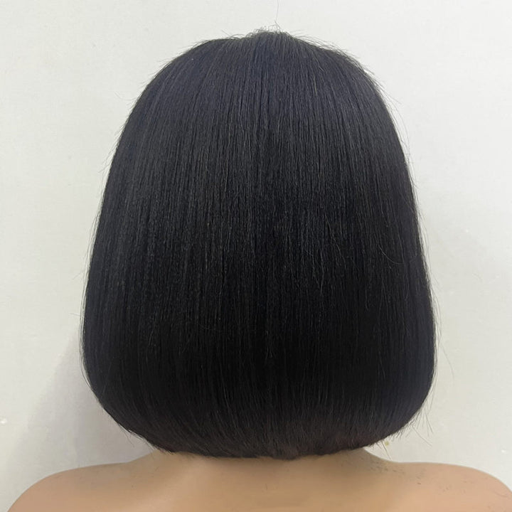 12 Zoll Bob mit Pony, Stufenperücke, HD Lace Wear &amp; Go, kleberlose Perücke – CLB023