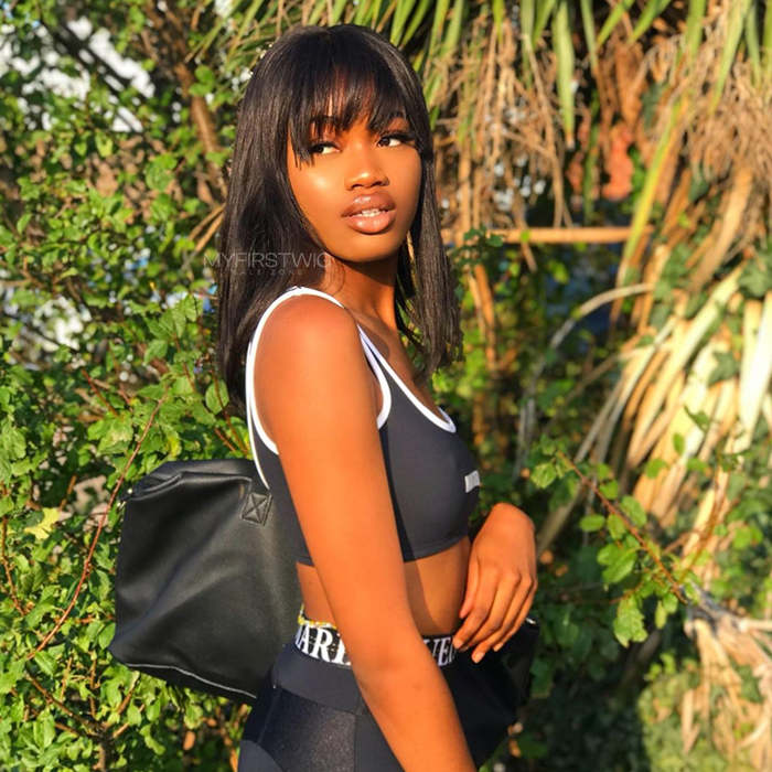 12 Zoll Bob mit Pony Perücke HD Lace Wear &amp; Go kleberlose Perücke - CLB012