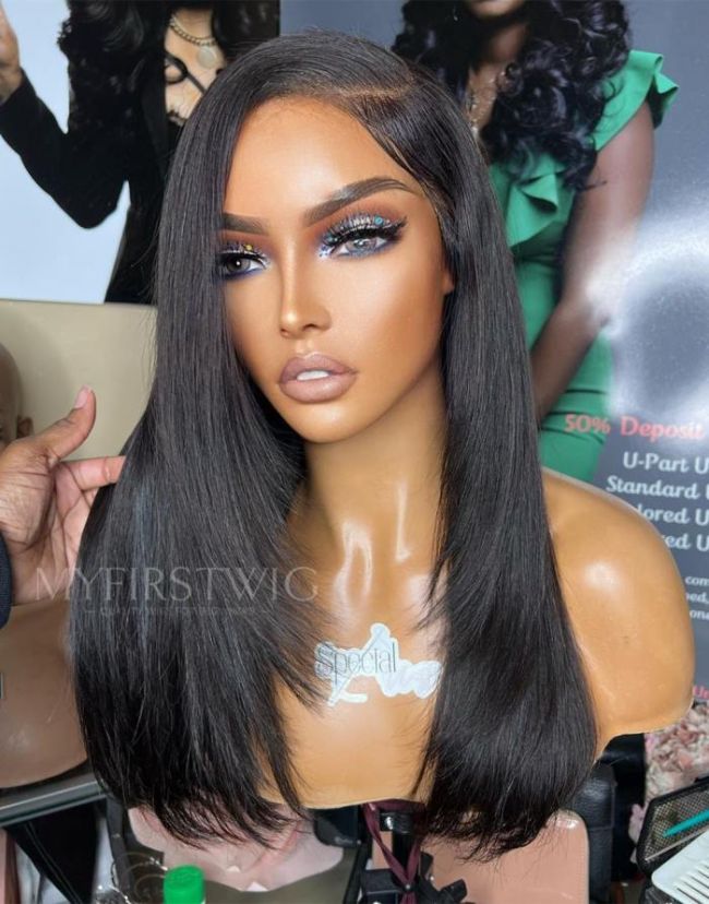 13x6 Layers Straight Wig 14-20 Inch Undetectable Lace Glueless Lace Wig - NCS030