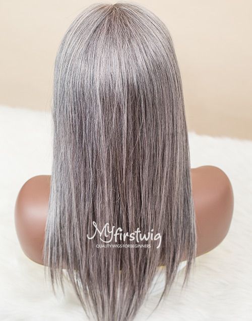 14-20 Inch Salt & Pepper Grey Straight HD Lace Wear & Go Glueless Wig - CLS033