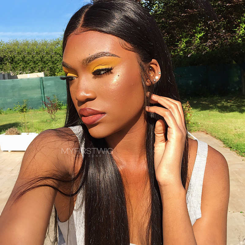 14-22 Inch Full Lace Wig Straight Long Wig Human Hair Wig -LM003