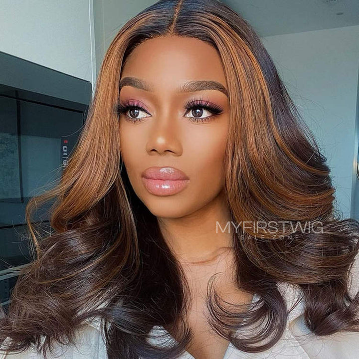 16-20 Inch Brown Wavy HD Lace Wear & Go Glueless Wig - CLW031