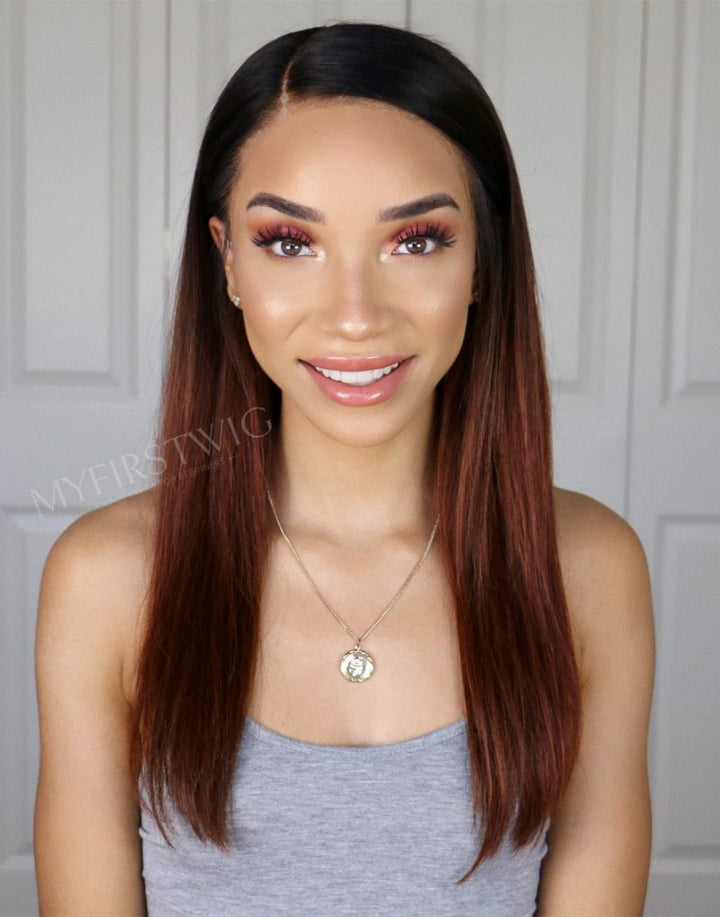 14-20 Inch Raven ElyseTV Auburn Brown Straight HD Lace Wear & Go Glueless Wig - CLS031