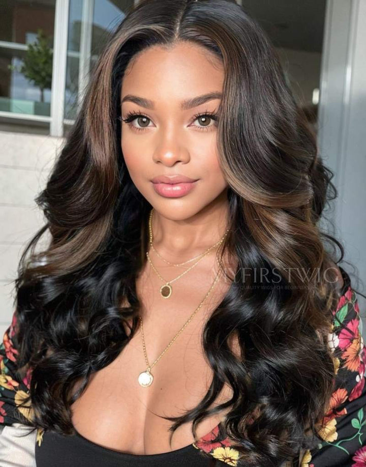 16-20 Inch Highlight Brown Wavy HD Lace Wear & Go Glueless Wig - CLW011