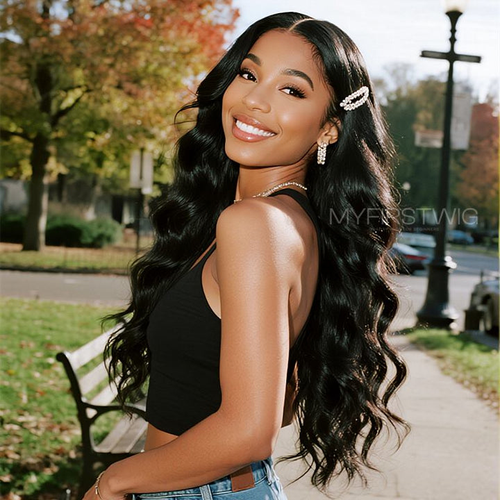 16-20 Zoll Mittelscheitel Weiche gewellte HD Lace Wear &amp; Go-Perücke ohne Kleber - CLW009