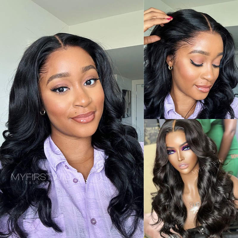 16-20 Zoll Mittelscheitel Weiche gewellte HD Lace Wear &amp; Go-Perücke ohne Kleber - CLW009