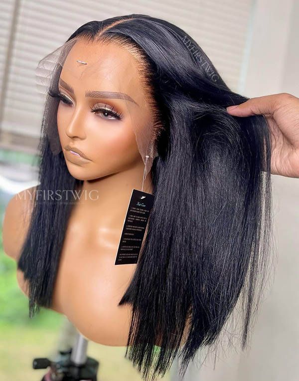 16" Straight Middle Part Wig Invisible Glueless 4x4" Closure Wig  - FL4421