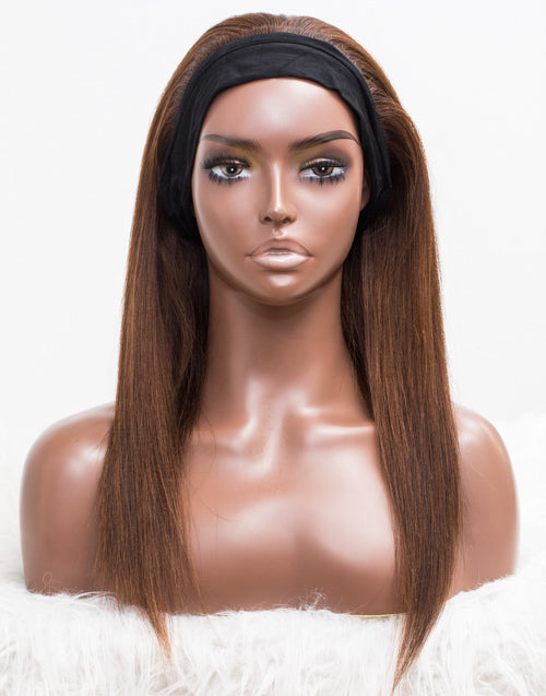 Clearance - Headband Wig Glueless No Lace Indian Hair - 16" Yaki Size 1 -ATH-11