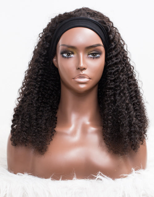 Clearance - Headband Wig Glueless No Lace Indian Hair Wig - 22" Kinky Size 1 - AXH-33