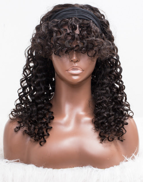 Clearance - Headband Wig Glueless No Lace Indian Hair Wig - 20" Silky Size 1 - AXH-38