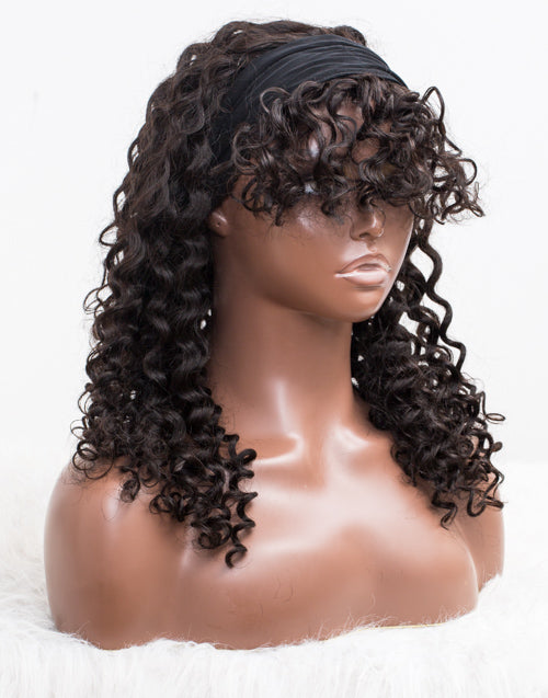 Clearance - Headband Wig Glueless No Lace Indian Hair Wig - 20" Silky Size 1 - AXH-38