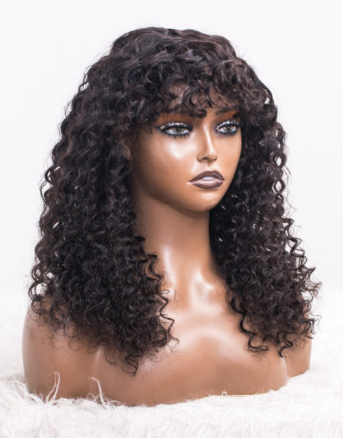 Clearance - Scalp Top Wig With Bangs Indian Hair - 20" Silky Size 1 - MC-53