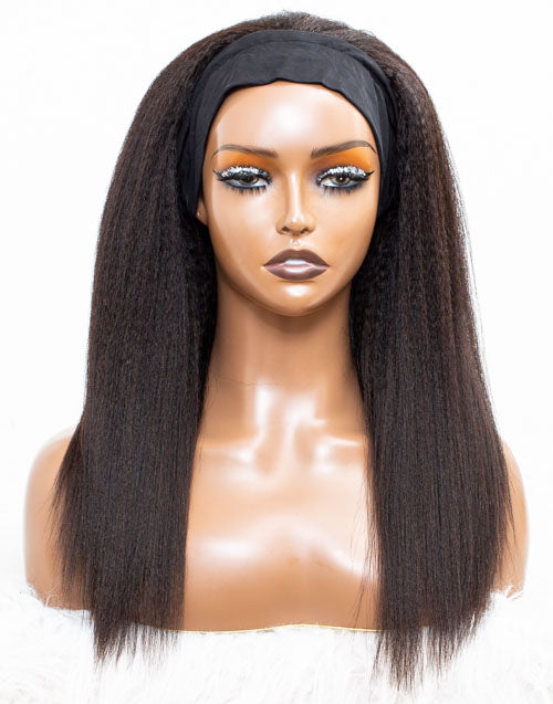 Clearance - Headband Wig Glueless No Lace Indian Hair Wig - 16" Kinky Size 1 - MH-697