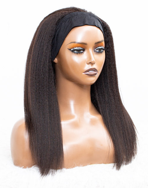 Clearance - Headband Wig Glueless No Lace Indian Hair Wig - 16" Kinky Size 1 - MH-697