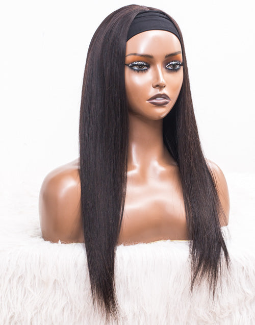 Clearance - Headband Wig Glueless No Lace Indian Hair Wig - 20" Silky Size 2 - HBW-002