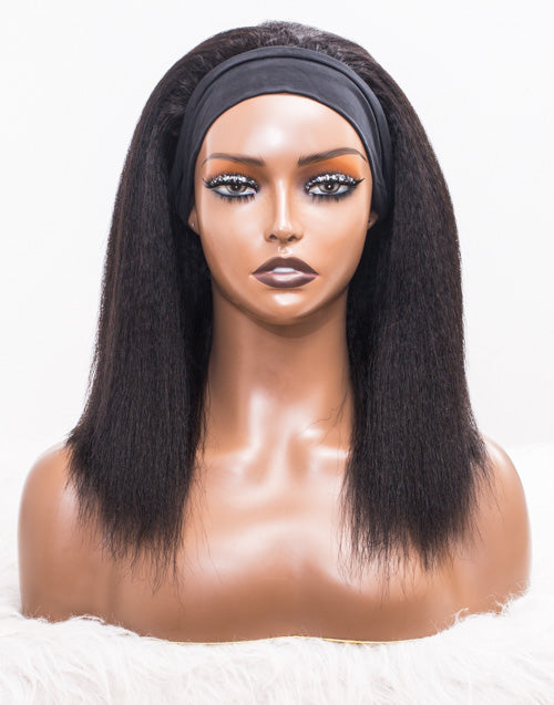 Clearance - Headband Wig Glueless No Lace Malaysian Hair Wig - 12" Kinky Size 2 - MH-568