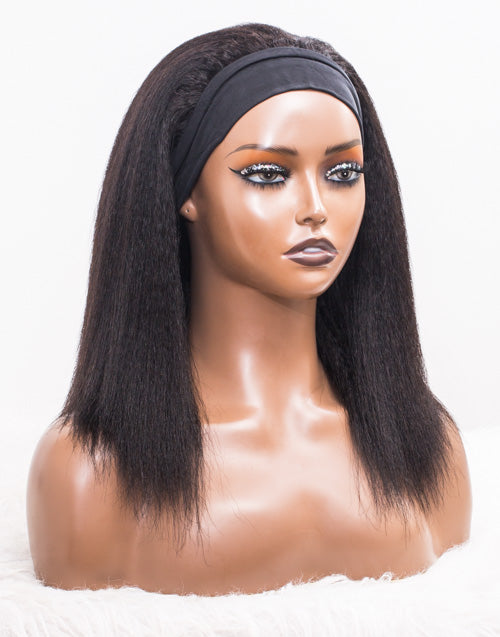 Clearance - Headband Wig Glueless No Lace Malaysian Hair Wig - 12" Kinky Size 2 - MH-568