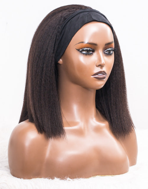 Clearance - Headband Wig Glueless No Lace Malaysian Hair Wig - 12" Kinky Size 2 - MH-472