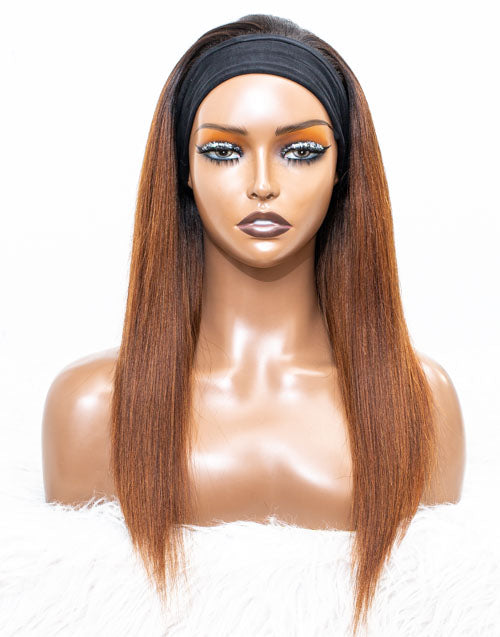 Clearance - Headband Wig Glueless No Lace Indian Hair Wig - 16" Yaki Size 2 - MHY-222