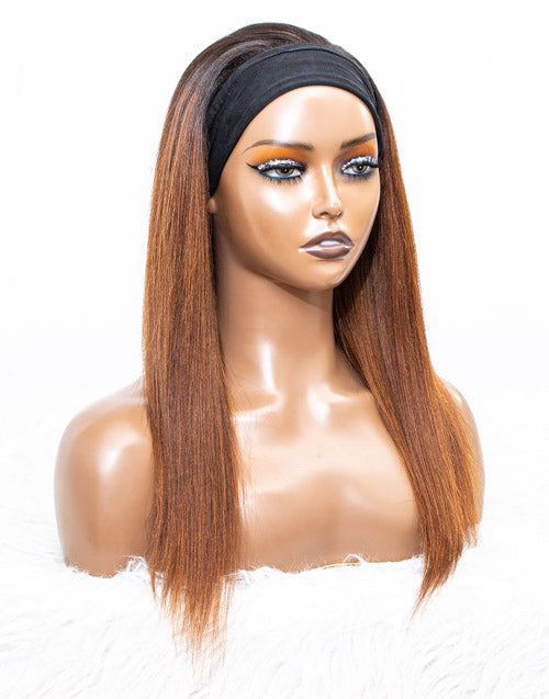 Clearance - Headband Wig Glueless No Lace Indian Hair Wig - 16" Yaki Size 2 - MHY-222