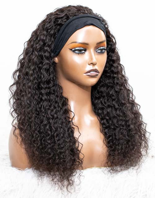 Clearance - Headband Wig Glueless No Lace Malaysian Hair Wig - 20" Silky Size 1 - MHY-19