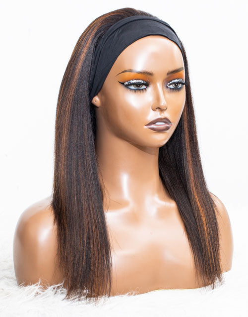 Clearance - Headband Wig Glueless No Lace Malaysian Hair Wig - 14" Yaki Size 2 - MHY-103