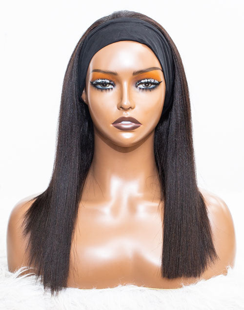 Clearance - Headband Wig Glueless No Lace Malaysian Hair Wig - 16" Yaki Size 2 - MHY-26