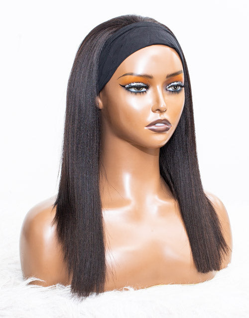 Clearance - Headband Wig Glueless No Lace Malaysian Hair Wig - 16" Yaki Size 2 - MHY-26