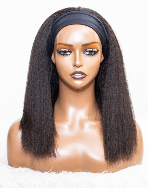 Clearance - Headband Wig Glueless No Lace Malaysian Hair Wig - 16" Kinky Size 1 - MHY-319