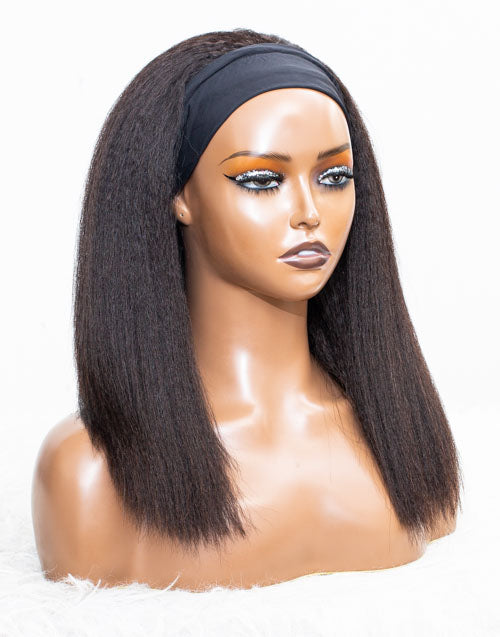 Clearance - Headband Wig Glueless No Lace Malaysian Hair Wig - 16" Kinky Size 1 - MHY-319