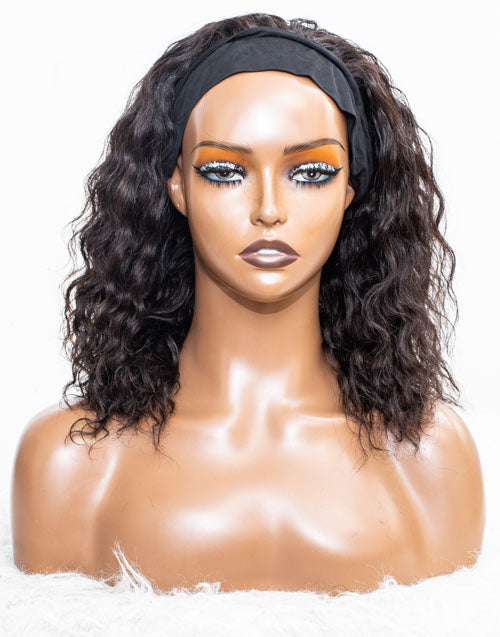 Clearance - Headband Wig Glueless No Lace Malaysian Hair Wig - 12" Silky Size 1 - MHY-91