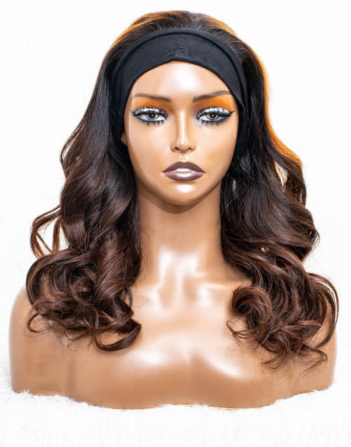 Clearance - Headband Wig Glueless No Lace Indian Hair Wig - 18" Silky Size 1 - MHY-218