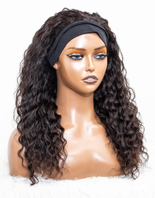 Clearance - Headband Wig Glueless No Lace Malaysian Hair Wig - 18" Silky Size 1 - MHY-305