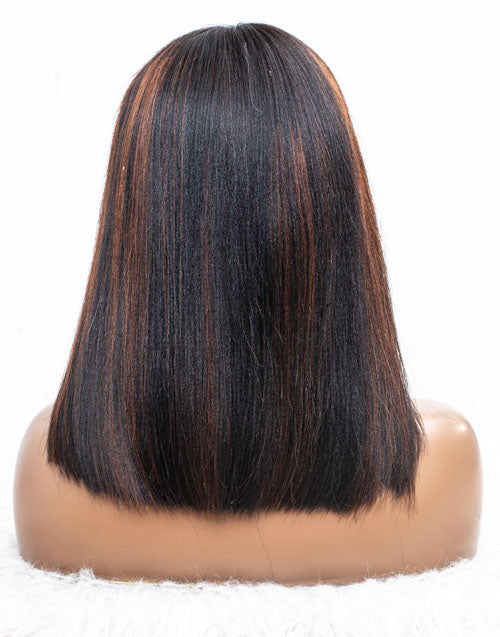 Ausverkauf - 13x6" Lace Front Perücke indisches Haar - 14" Yaki Größe 2 - MTY-817