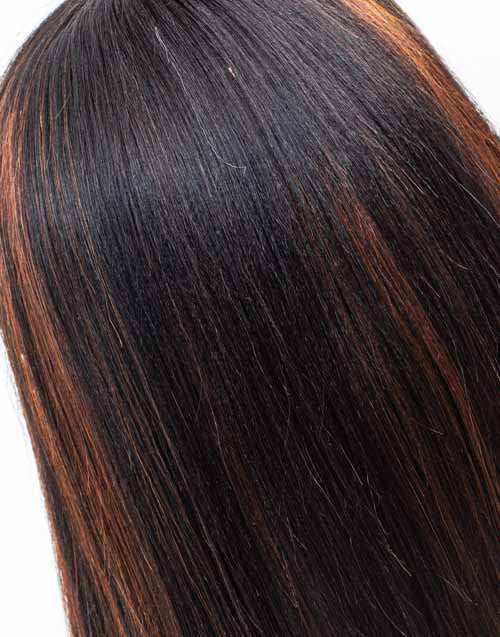 Ausverkauf - 13x6" Lace Front Perücke indisches Haar - 14" Yaki Größe 2 - MTY-817