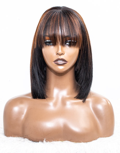 Clearance - 4x4" Closure Wig Indian Hair - 10" Silky Size Average - MTY-818