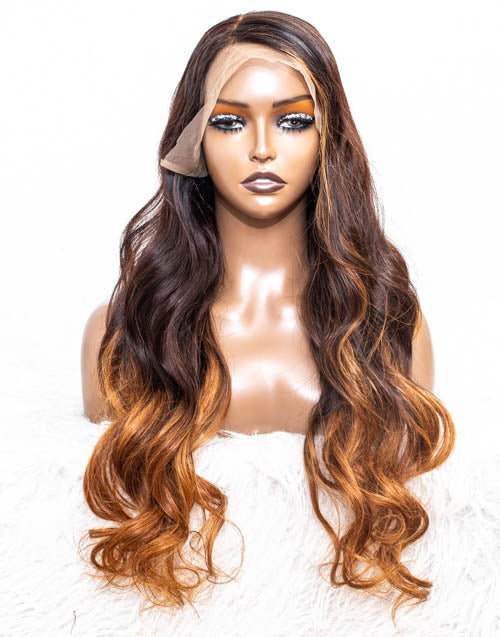 Ausverkauf - 13 x 6 Zoll Lace Front Perücke, indisches Haar - 24 Zoll, seidig, durchschnittliche Größe - MTY-819