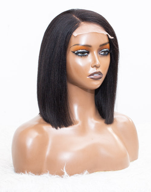 Clearance - 4x4 Closure Wig Indian Hair - 10" Yaki Size Average - MTY-862