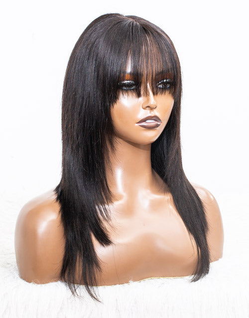 Clearance - 4x4" Closure Wig Indian Hair - 12" Silky Size Average - MTY-942