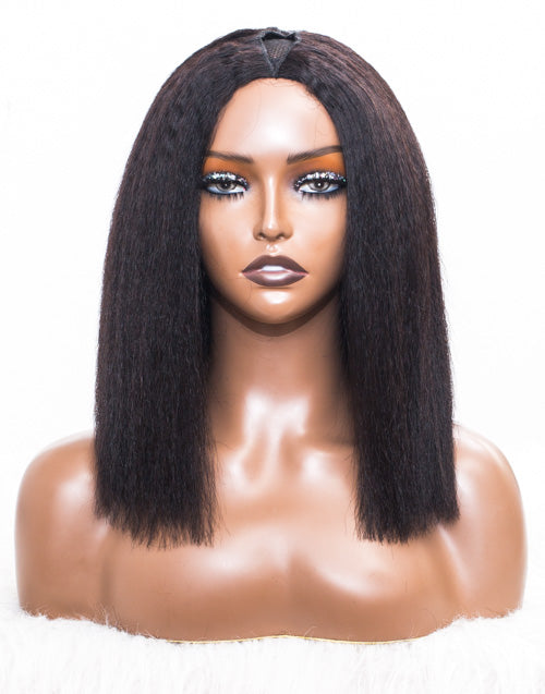 Clearance - V Part Wig Indian Hair - 12" Kinky Straight Size 2 - MT-2669