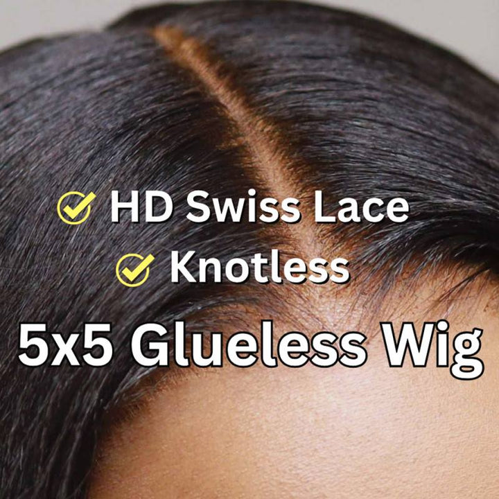 14-24 Inch Malaysian HD Swiss Lace Knotless 5x5 Wear & Go Glueless Wig - HSK001