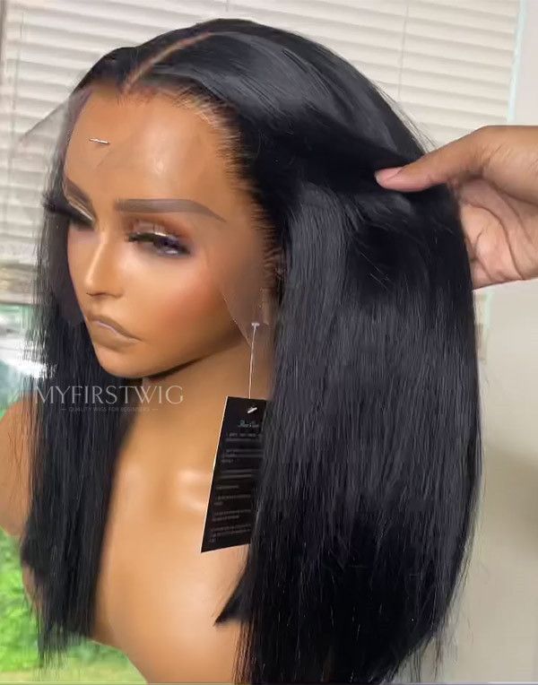5x5 Closure Wig Middle Part Straight Wig Glueless Human Hair 18-24 Inch -CWTDC009