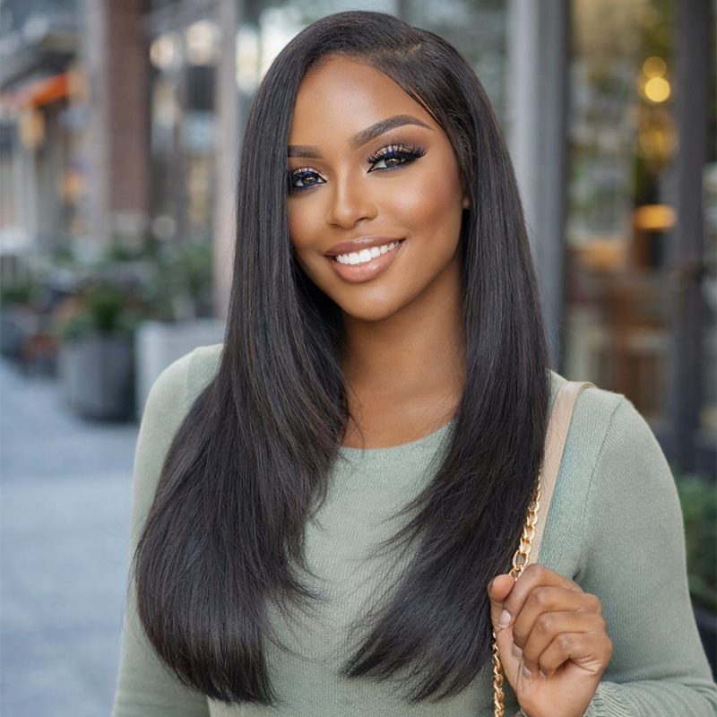 C-Shape Ear Fit 7x5" Wear & Go Glueless Wig 180% Density - Straight Layers Wig - PM029