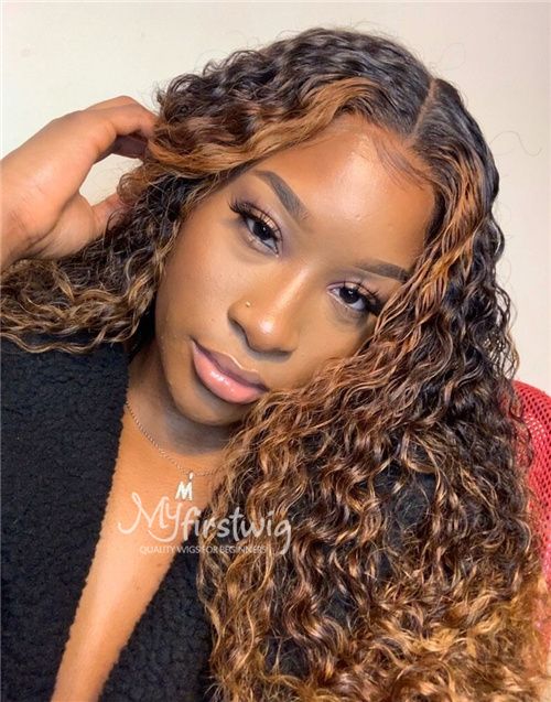 C-Shape Ear Fit 7x5" Wear & Go Glueless Wig 180% Density - Deep Wave Curly - PM047