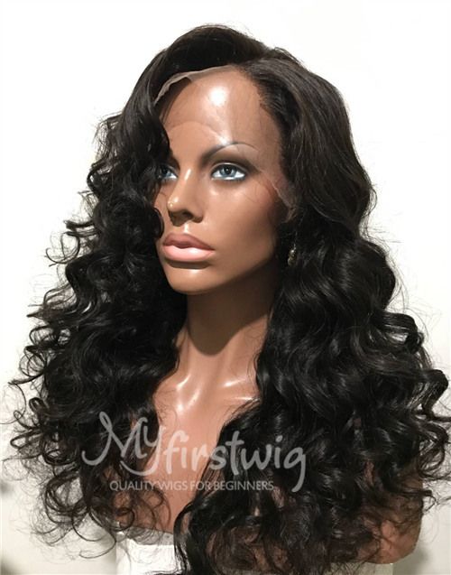 7x5 Freier Scheitel Pre Max Wear &amp; Go kleberlose Perücke - gewellter Pony mit austauschbarem Pony - PM009