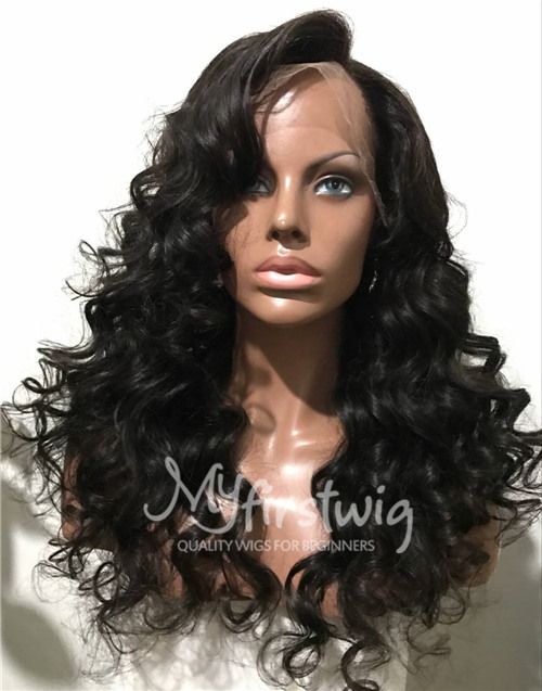 7x5 Freier Scheitel Pre Max Wear &amp; Go kleberlose Perücke - gewellter Pony mit austauschbarem Pony - PM009