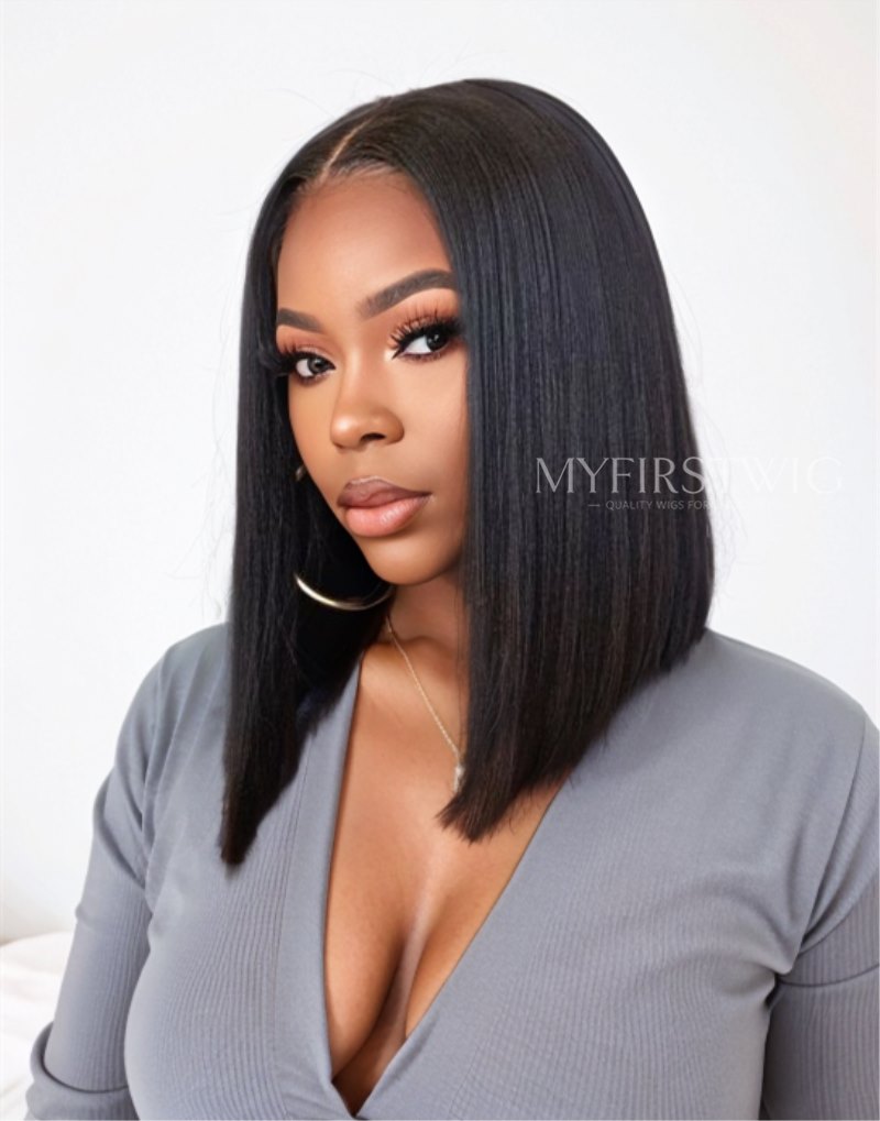 13x6 Straight Long Bob Undetectable Lace Glueless Lace Wig - ANI8004