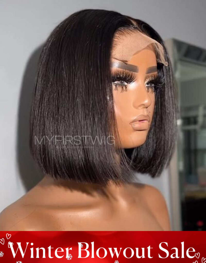 Silky Blunt Cut Bob Wig Glueless 5x5 Wig - CLB002US